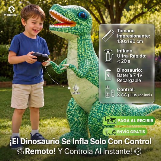 MegaRoar™ Dinosaurio Inflable Gigante Portátil A Control Remoto