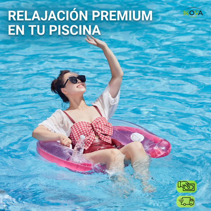 PoolLounge™Flotador Reclinable Con Portavasos Marca Intex