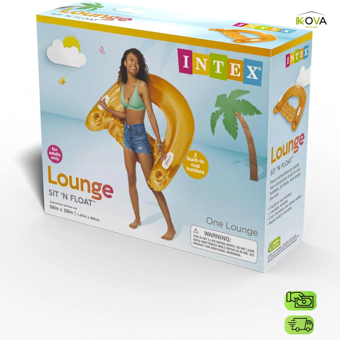 PoolLounge™Flotador Reclinable Con Portavasos Marca Intex