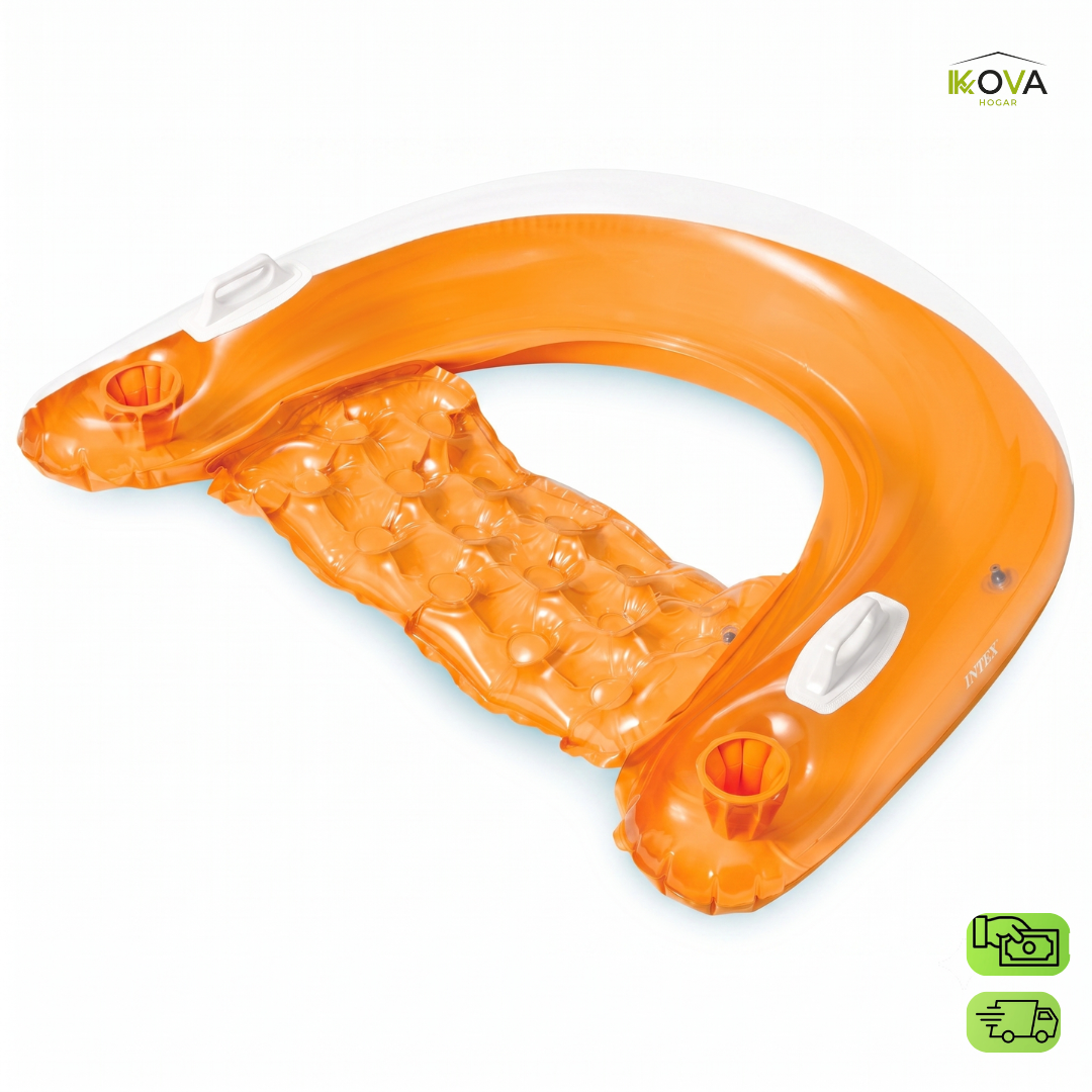 PoolLounge™Flotador Reclinable Con Portavasos Marca Intex