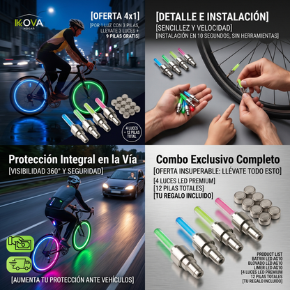 VibeRider™ 4x1 Luces Neón impermeable Para Ruedas de Bicicleta