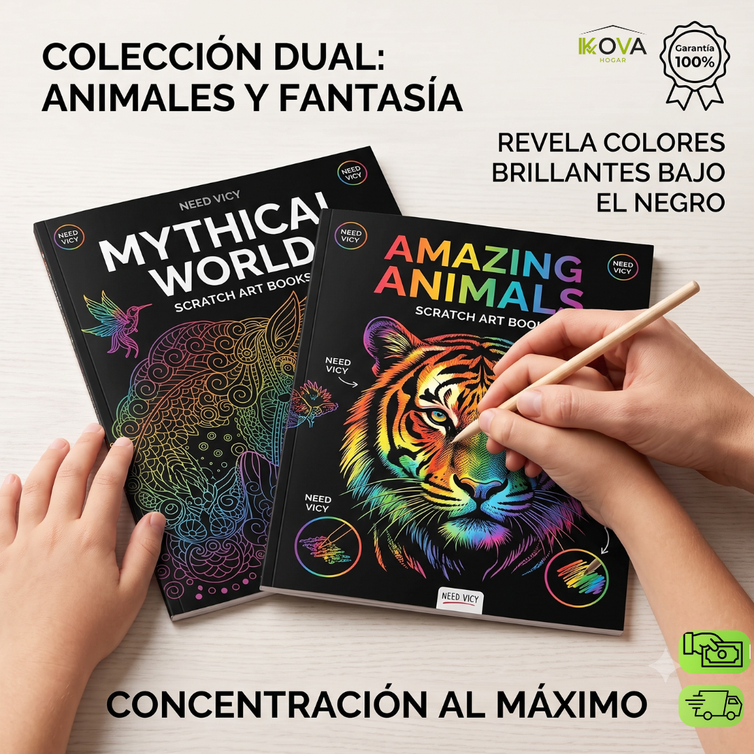 ScreenFree™2 Kit de Libros Mágico De Raspado Familiar