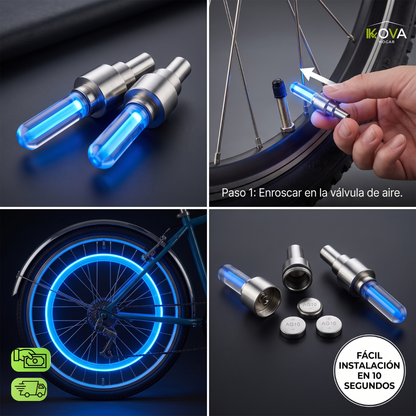 VibeRider™ 4x1 Luces Neón impermeable Para Ruedas de Bicicleta
