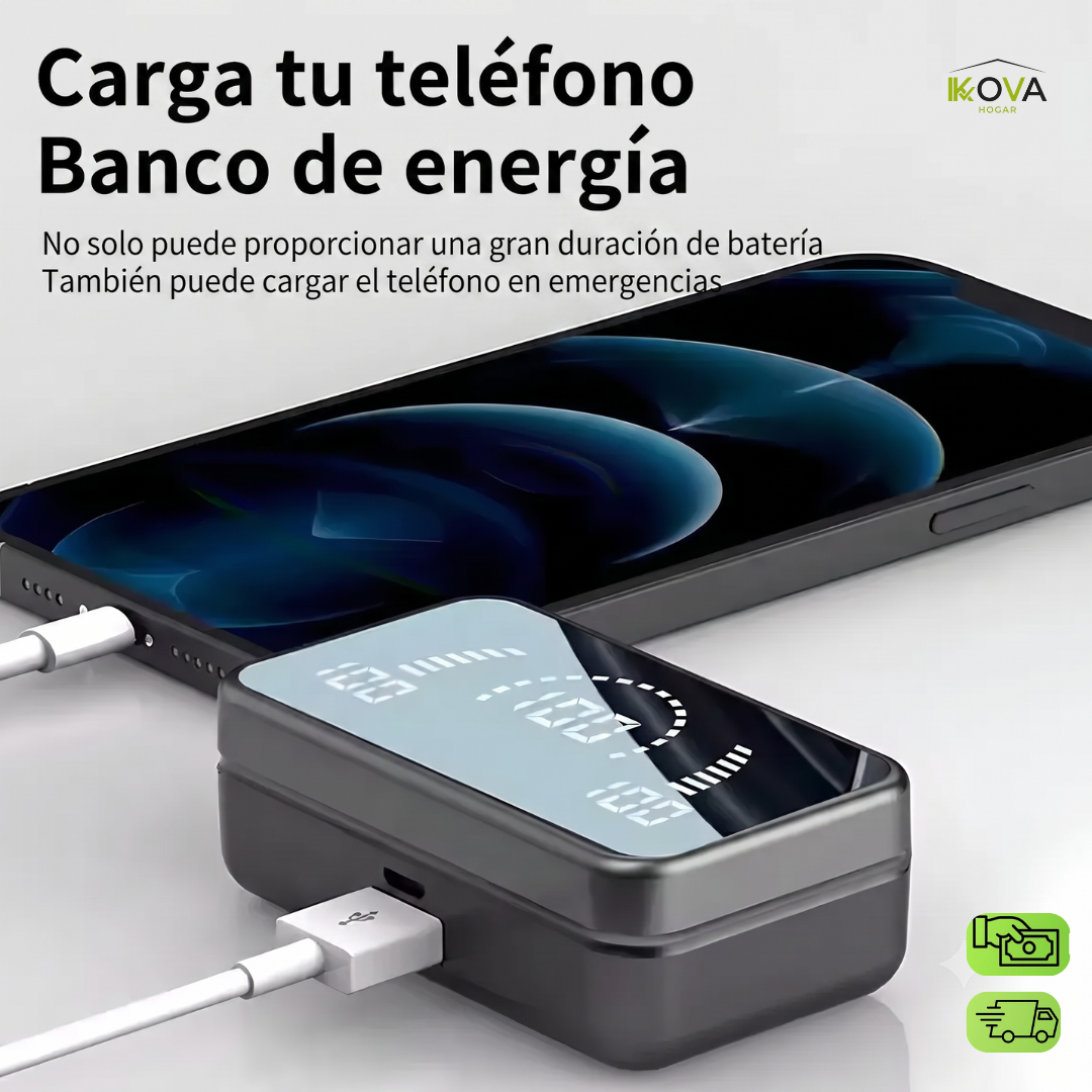 PulseGlow™ Audífonos Inalámbricos Pantalla Digital
