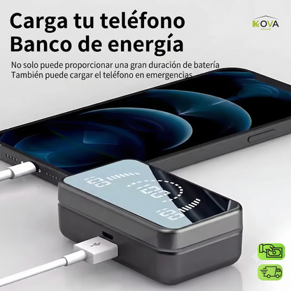 PulseGlow™ Audífonos Inalámbricos Pantalla Digital