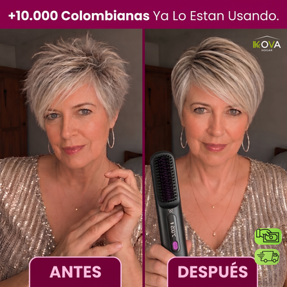 FrizzFree ™ Cepillo Alisador Eléctrico Portátil Inalámbrico Anti Frizz
