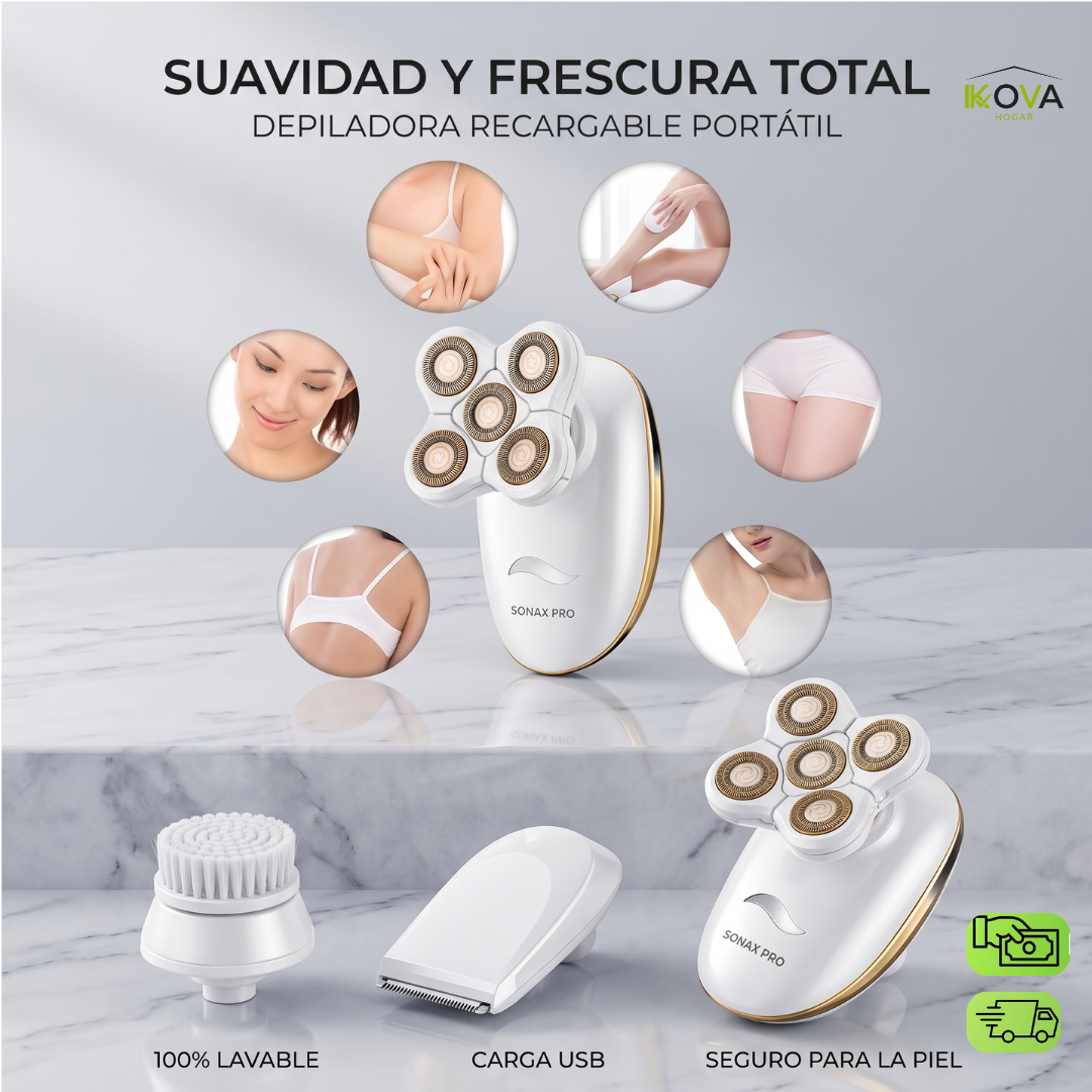 VelvetSilk Pro™Depiladora Eléctrica 5 en 1 Lavable Multifuncional