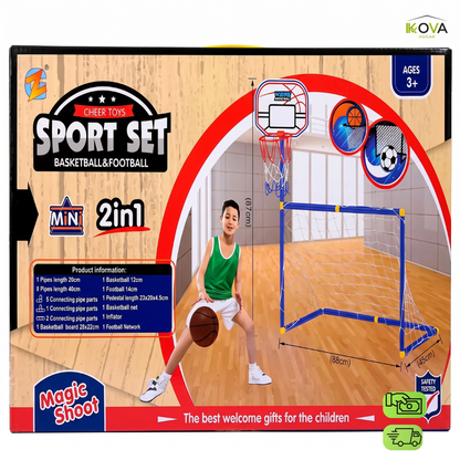 LittleChamps™ Set de Cancha Deportiva Para Niños 2 en 1 Completa