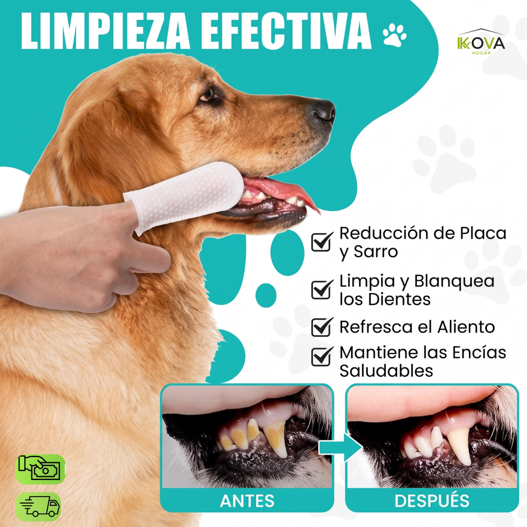BarkBrite™ Pack x50 Und Toallitas Multiuso para Oído,Ojos, y Dientes  Para Mascotas