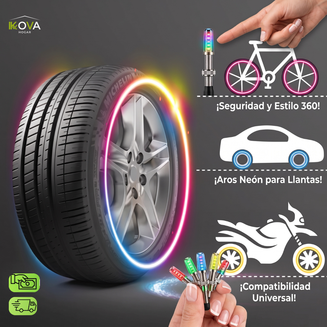 VibeRider™ 4x1 Luces Neón impermeable Para Ruedas de Bicicleta