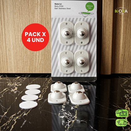 ZeroEffort™ Miniruedas Pegables Deslizamiento Instantáneo Pack x4 Und