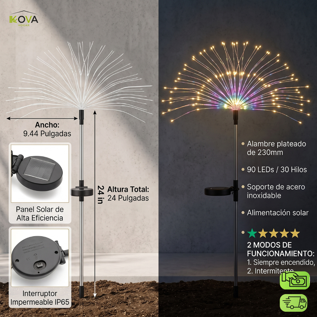 FireworkGlow™2x1 Luces Solares Para Jardín