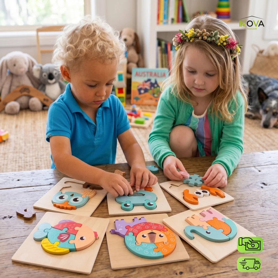 MindCraft Kids™ 2x1 Juguete De Madera Para Pensar