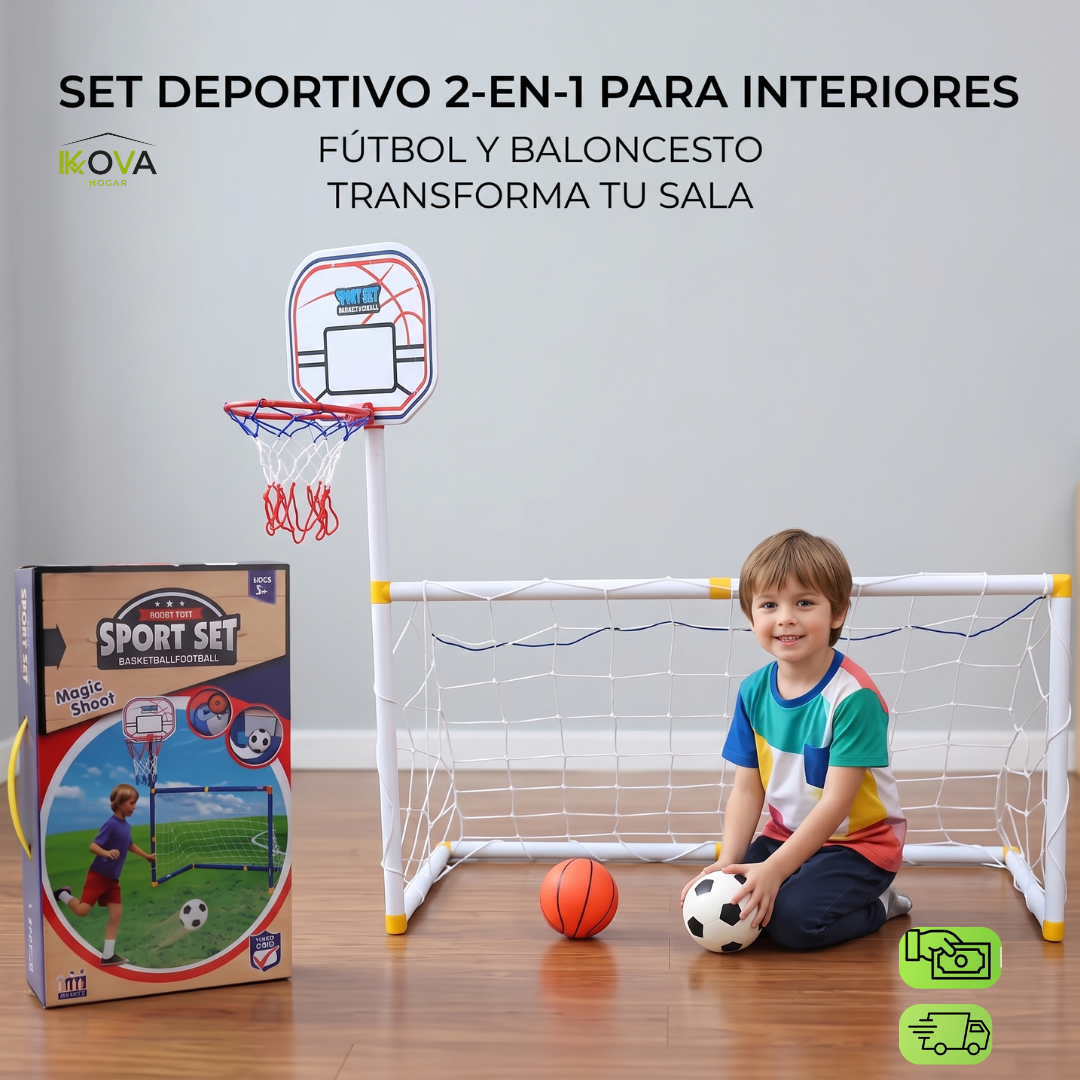 LittleChamps™ Set de Cancha Deportiva Para Niños 2 en 1 Completa