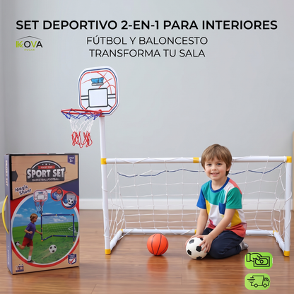 LittleChamps™ Set de Cancha Deportiva Para Niños 2 en 1 Completa