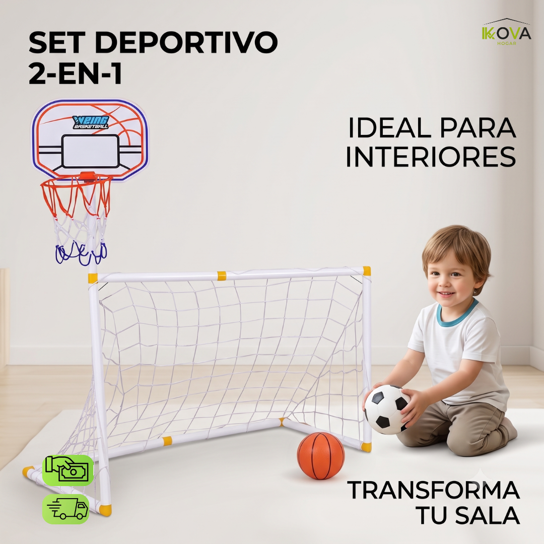 LittleChamps™ Set de Cancha Deportiva Para Niños 2 en 1 Completa