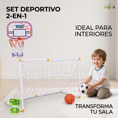 LittleChamps™ Set de Cancha Deportiva Para Niños 2 en 1 Completa